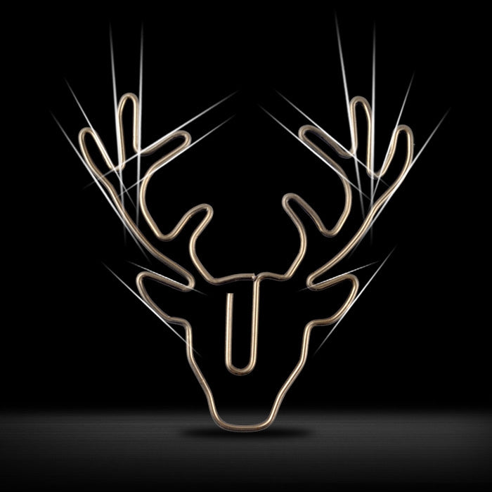 8 PCS/Set Deer Head Paper Clip Shaped Paper Clip Creative Shape Pin Bookmark