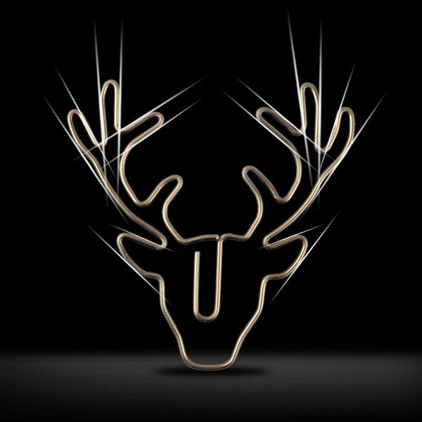 8 PCS/Set Deer Head Paper Clip Shaped Paper Clip Creative Shape Pin Bookmark