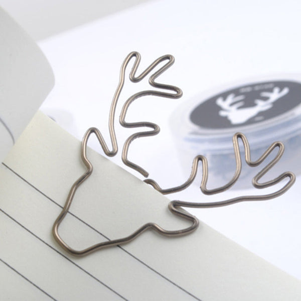 8 PCS/Set Deer Head Paper Clip Shaped Paper Clip Creative Shape Pin Bookmark