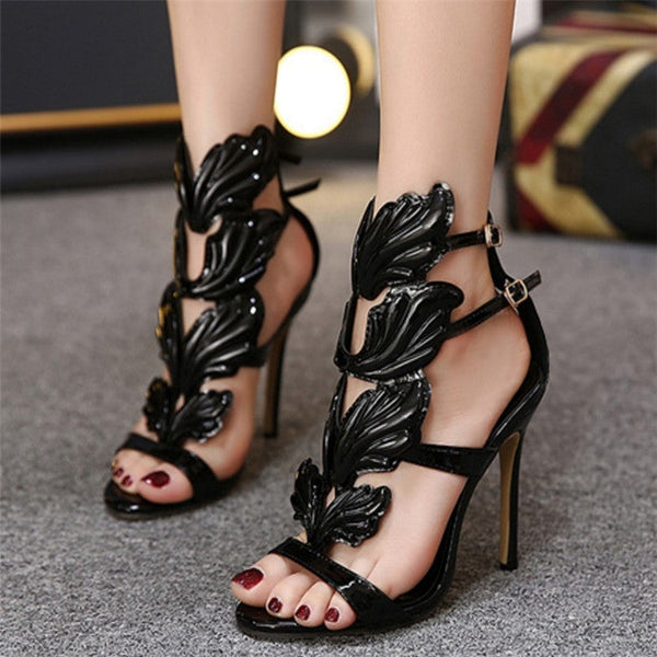 Metal Wings Thin High Heel Women Shoes