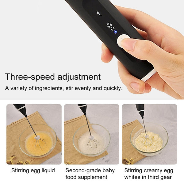 Kitchen Electric Hand-held Egg Beater Milk Coffee Mixer Stainless Steel Mini Handle Mixer, Handle Mixer