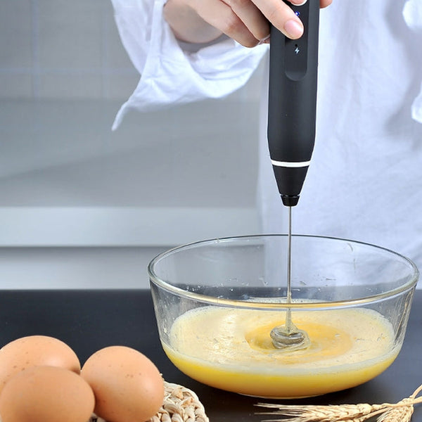 Kitchen Electric Hand-held Egg Beater Milk Coffee Mixer Stainless Steel Mini Handle Mixer, Handle Mixer