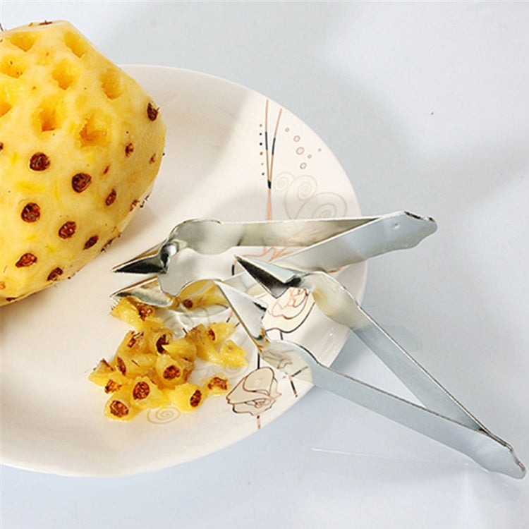 3 PCS Stainless Steel Non-slip Tip Open Blade Pineapple Clip Fruit Eye Digger, 13.5×3.5cm Stainless Steel Pattern, 13.5×3.5cm Endless Steel Nail