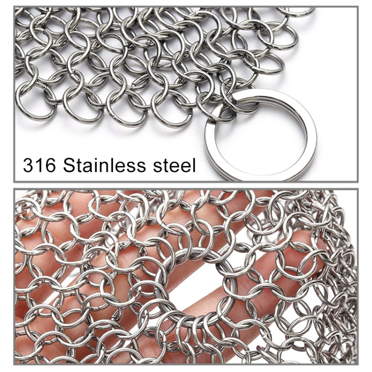 Stainless Steel Square Cast Iron Cleaner Pot Brush Scrubber Home Cookware Kitchen Cleaning Tool