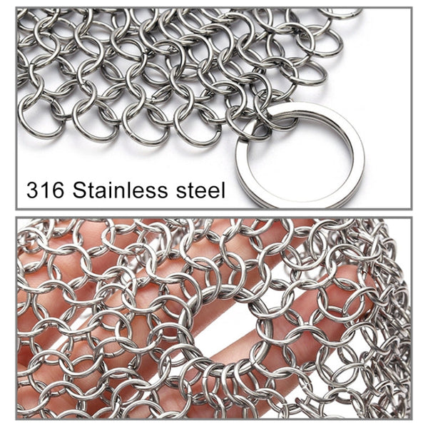 Stainless Steel Square Cast Iron Cleaner Pot Brush Scrubber Home Cookware Kitchen Cleaning Tool