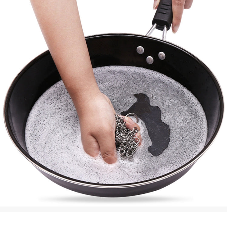 Stainless Steel Square Cast Iron Cleaner Pot Brush Scrubber Home Cookware Kitchen Cleaning Tool
