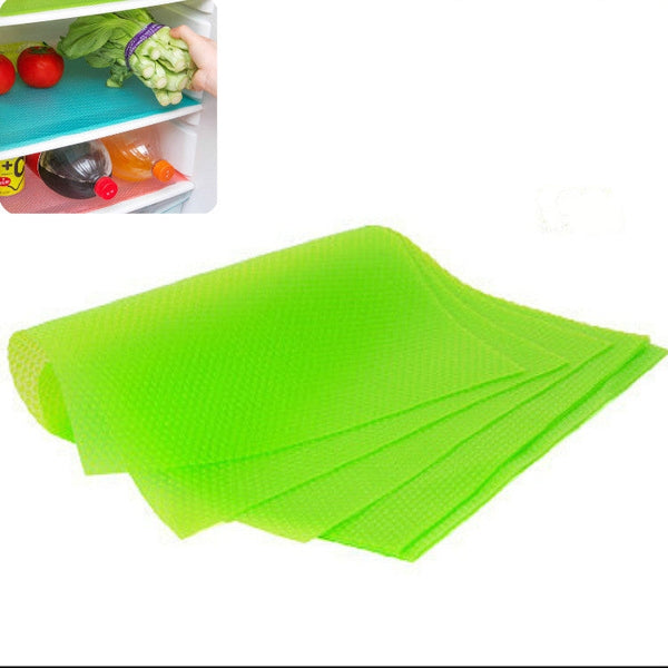 4 PCS / Set Environmentally Friendly Waterproof Washable Antibacterial Antifouling Refrigerator Mat, Transparent White, Transparent Green, Transparent Pink, Transparent Blue, Blue, Green, Pink