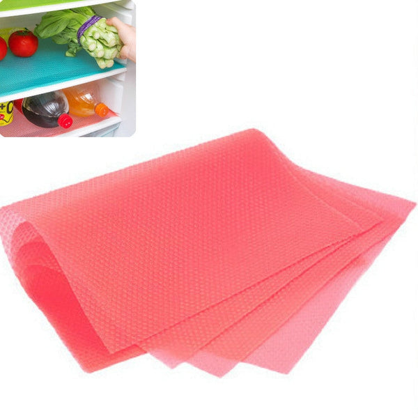 4 PCS / Set Environmentally Friendly Waterproof Washable Antibacterial Antifouling Refrigerator Mat, Transparent White, Transparent Green, Transparent Pink, Transparent Blue, Blue, Green, Pink