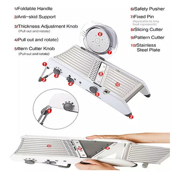 Multifunctional Long Stainless Steel Grater Slicer Chopper Crusher, Long Stainless Steel Grater