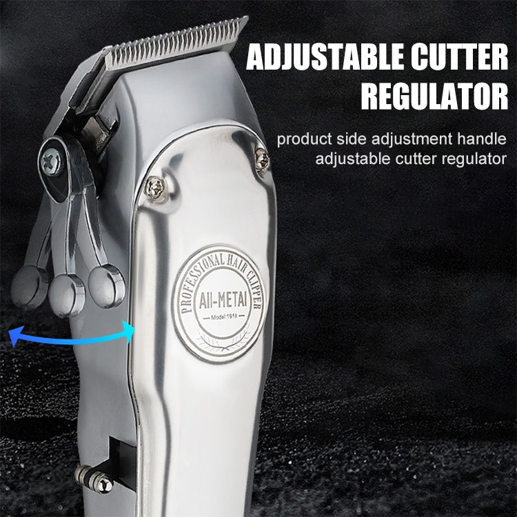 Retro Oil Head Electric Pusher Strong Power Electric Fader LCD Digital Display Rechargeable Hair Clipper, EU Plug, US Plug