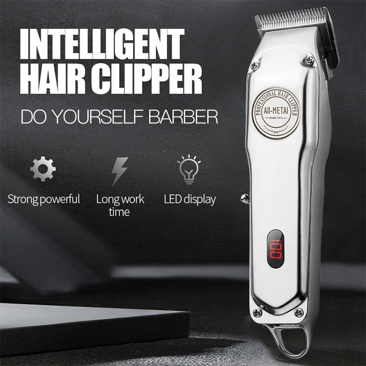 Retro Oil Head Electric Pusher Strong Power Electric Fader LCD Digital Display Rechargeable Hair Clipper, EU Plug, US Plug