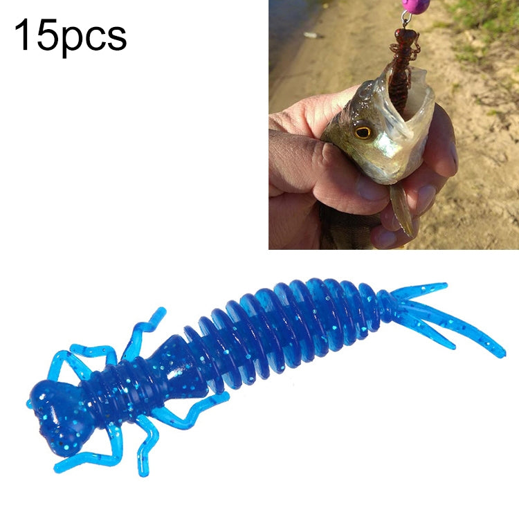 15 PCS 8-color Larvae Silicone Soft Bait Lure Bait