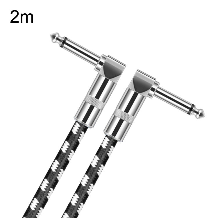 2 Elbow Head 6.35mm Guitar Cable Oxygen-Free Copper Core TS Large Two-core Cable, 0.15m, 0.3m, 0.5m, 1m, 1.5m, 2m, 3m, 5m, 8m, 10m