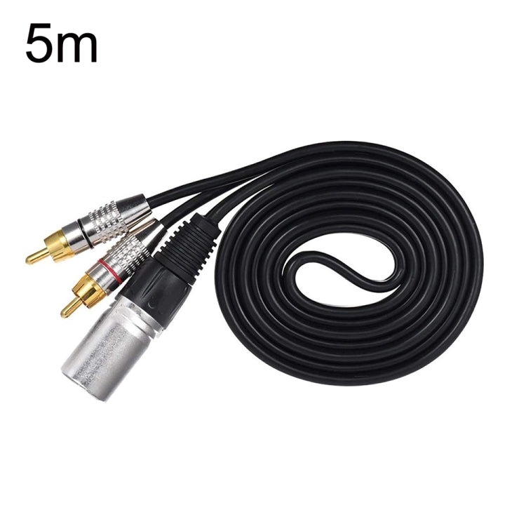 XLR Male To 2RCA Male Plug Stereo Audio Cable, Length:, 0.5m, 1m, 1.5m, 2m, 3m, 5m, 8m, 10m
