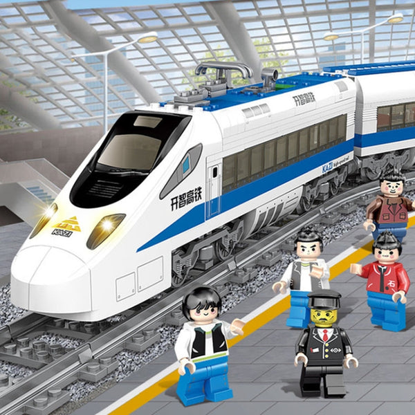 City Train Series Assembled Building Blocks Lego Simulation Electric Rail Train Puzzle Toys
