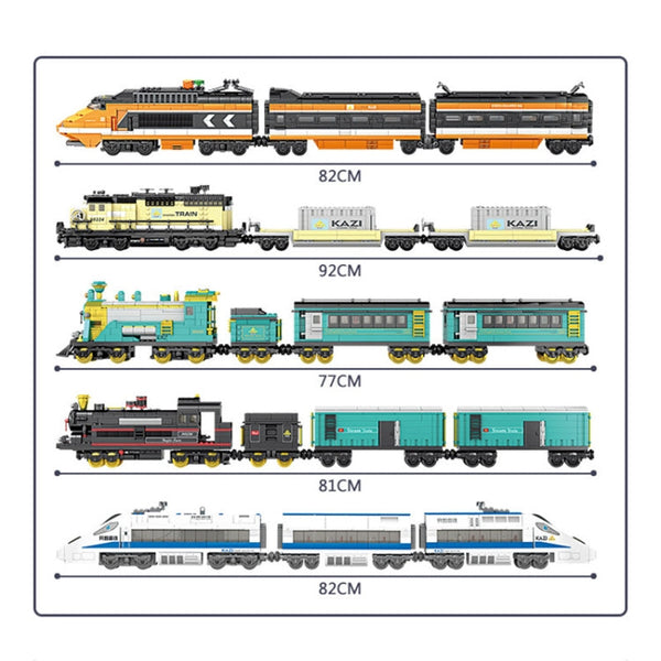 City Train Series Assembled Building Blocks Lego Simulation Electric Rail Train Puzzle Toys