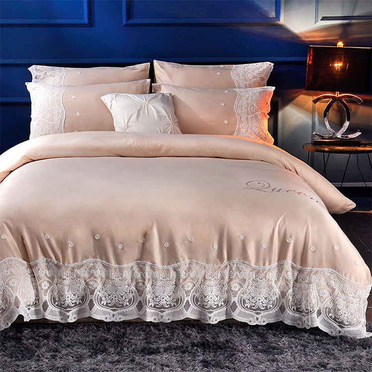 Silk Four-Piece Sheets Bed Sheet Double Nude Sleeping Quilt Cover Ice Silk Bedding