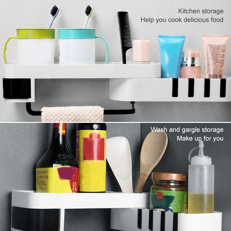 2 PCS Bathroom Accessories Shower Shelf Seamless Rotating Tripod Seamlessly Fixtures Storage Rack Kitchen Tripod