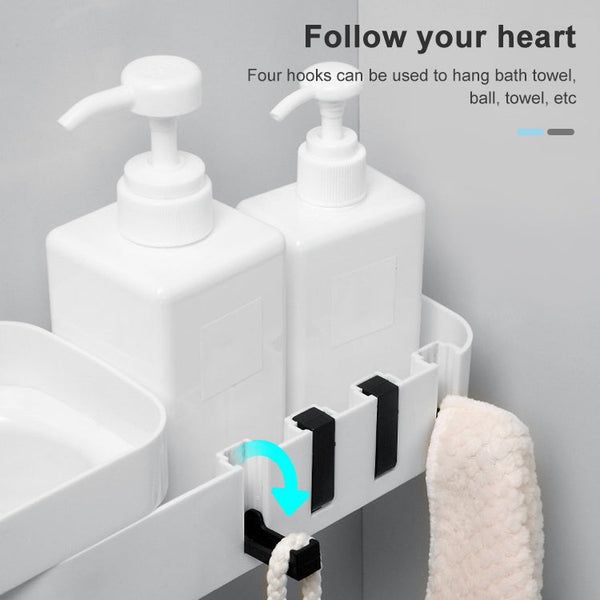 2 PCS Bathroom Accessories Shower Shelf Seamless Rotating Tripod Seamlessly Fixtures Storage Rack Kitchen Tripod