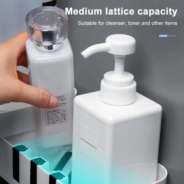 2 PCS Bathroom Accessories Shower Shelf Seamless Rotating Tripod Seamlessly Fixtures Storage Rack Kitchen Tripod