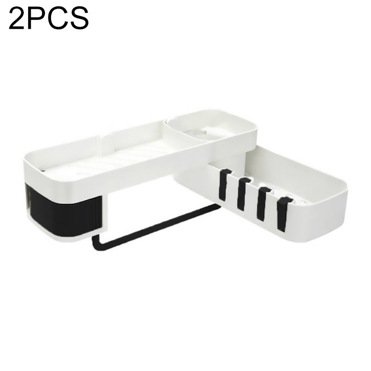 2 PCS Bathroom Accessories Shower Shelf Seamless Rotating Tripod Seamlessly Fixtures Storage Rack Kitchen Tripod