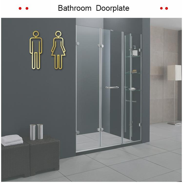 2 PCS Acrylic Toilet Symbol Adhesive Backed Bathroom Toilet Door Sign for Hotel, Toilet Sign(Black), Toilet Sign(Silver), Toilet Sign(Gold)