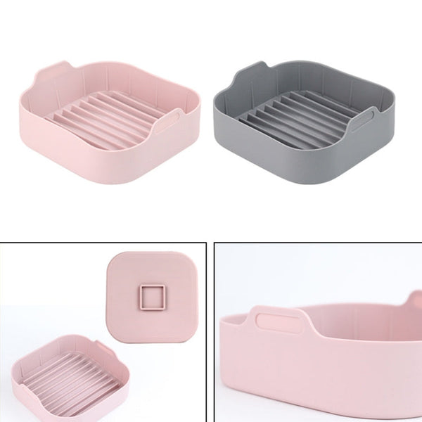 Air Fryer Silicone Grill Pan Accessories, Square 20.5 cm, Round 19 cm, Round 22 cm, Round 16 cm