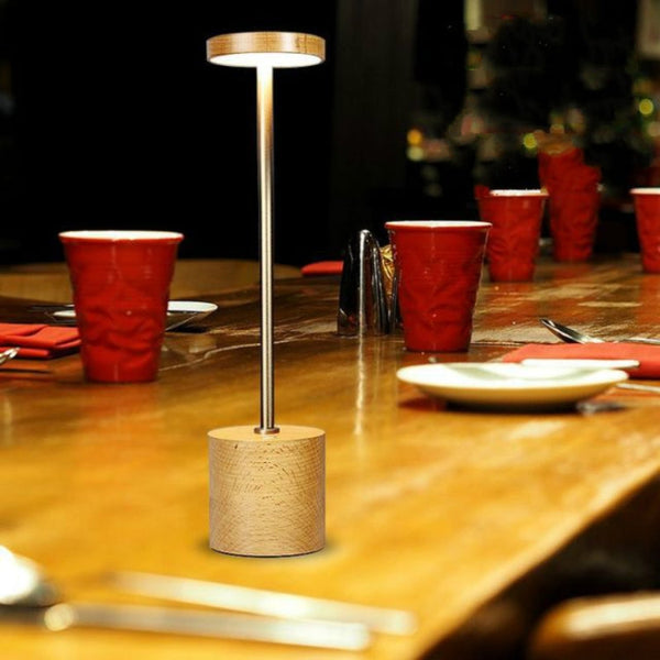 Creative USB Rechargeable Solid Wood Hotel Desk Light LED Children Student Dormitory Eye Protection Reading Learning Lamp