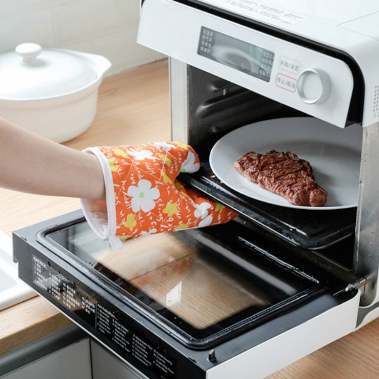 5 Sets 2 in 1 Thickened Microwave Oven High Temperature Resistant Plus Velvet Insulation Gloves Set, 5 Sets