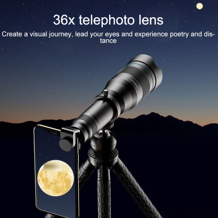 APEXEL APL-JS36XJJ04 Full Metal 36X High List Tube External Dual-tone Telescope Universal Telephoto Mobile Phone Lens