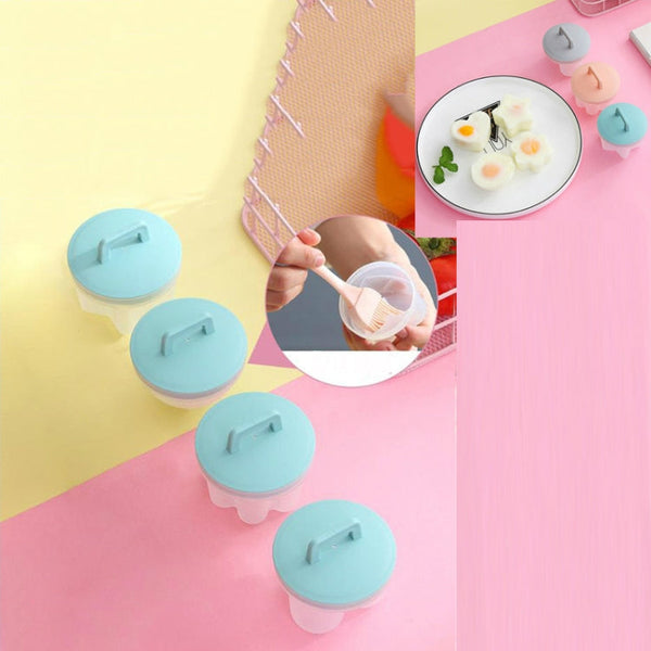 4 in 1 Home Creative Kitchen Steaming Egg Set with Oil Brush