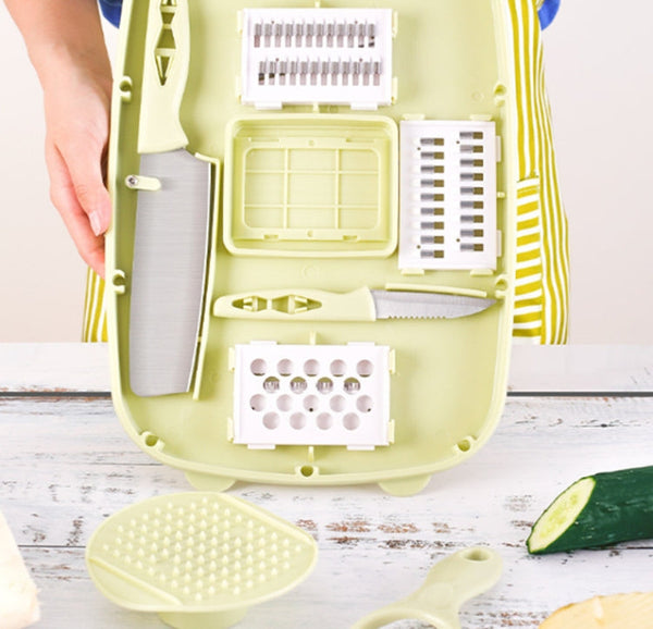 9 in 1 Folding Cutting Board Plastic Multi Function Household Cutting Board Kitchen Antibacterial Mildew Cutting Board Cutting Knife Set