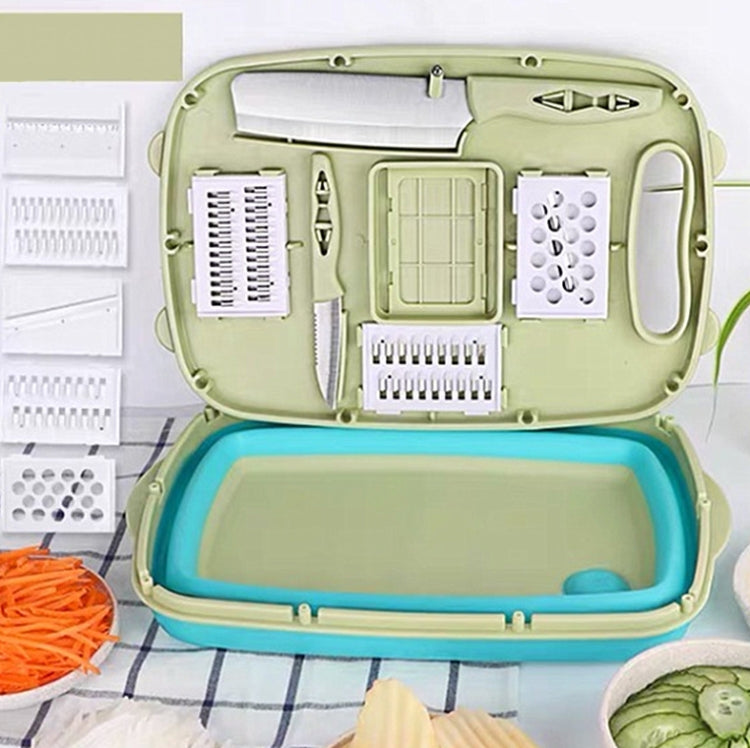 9 in 1 Folding Cutting Board Plastic Multi Function Household Cutting Board Kitchen Antibacterial Mildew Cutting Board Cutting Knife Set