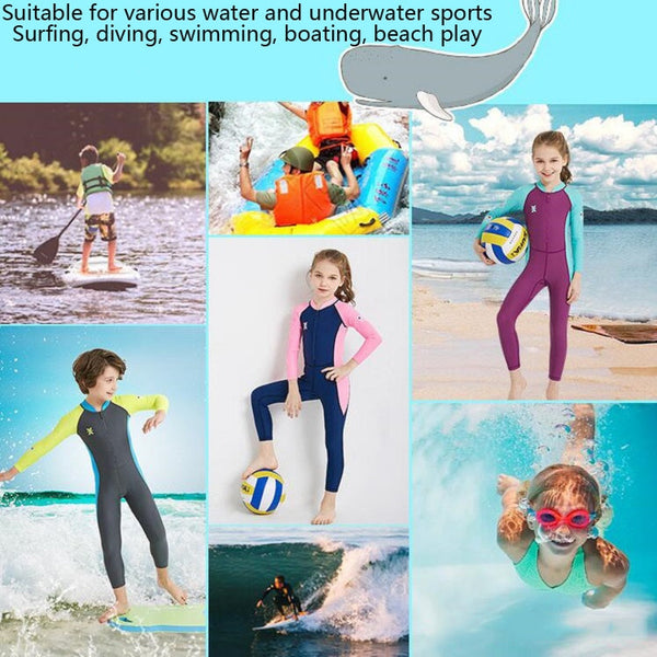 DIVE&SAIL Children Diving Suit Outdoor Long-sleeved One-piece Swimsuit Sunscreen Swimwear