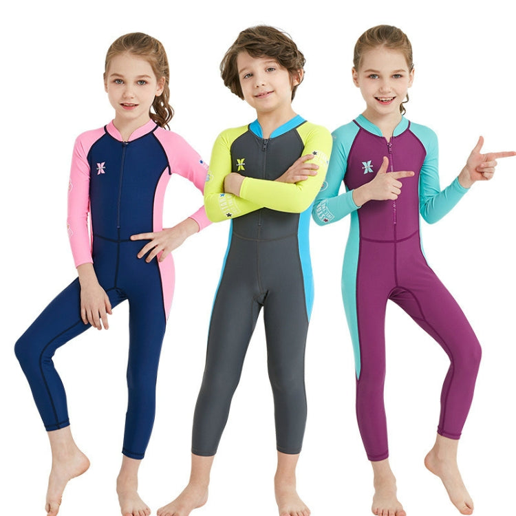 DIVE&SAIL Children Diving Suit Outdoor Long-sleeved One-piece Swimsuit Sunscreen Swimwear