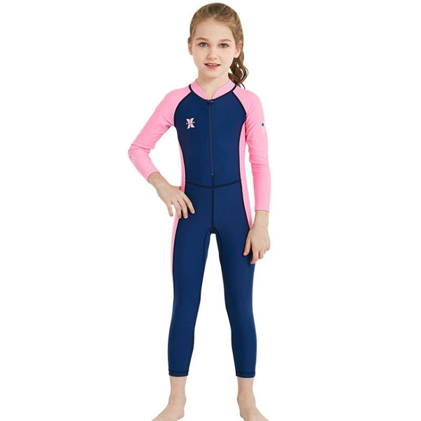 DIVE&SAIL Children Diving Suit Outdoor Long-sleeved One-piece Swimsuit Sunscreen Swimwear
