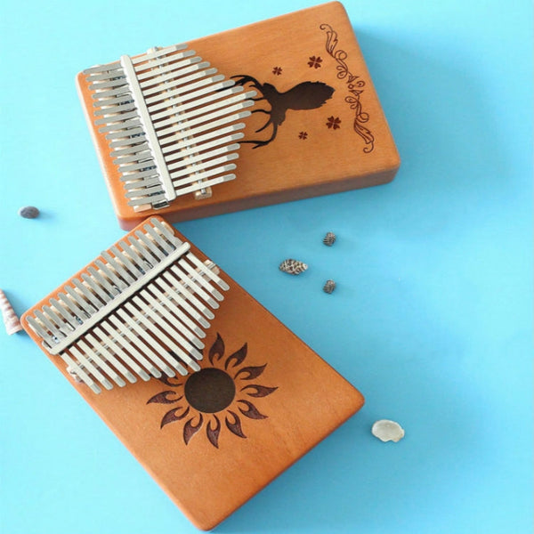 17-tone Kalimba Portable Thumb Piano, Mahogany-Classic Deer, Bamboo-Classic Deer, Mahogany-Sun God, Mahogany-Six-Pointed Star, Mahogany-Blue (Classic Deer), Spruce-Classic Deer, White-Classic Deer, Acacia-Classic Deer, Sapele-Classic Deer              ...