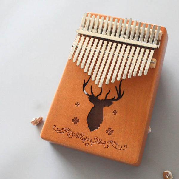 17-tone Kalimba Portable Thumb Piano, Mahogany-Classic Deer, Bamboo-Classic Deer, Mahogany-Sun God, Mahogany-Six-Pointed Star, Mahogany-Blue (Classic Deer), Spruce-Classic Deer, White-Classic Deer, Acacia-Classic Deer, Sapele-Classic Deer              ...