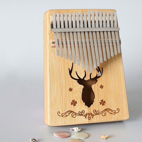 17-tone Kalimba Portable Thumb Piano, Mahogany-Classic Deer, Bamboo-Classic Deer, Mahogany-Sun God, Mahogany-Six-Pointed Star, Mahogany-Blue (Classic Deer), Spruce-Classic Deer, White-Classic Deer, Acacia-Classic Deer, Sapele-Classic Deer              ...