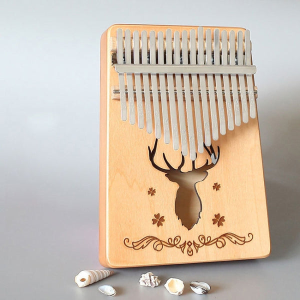 17-tone Kalimba Portable Thumb Piano, Mahogany-Classic Deer, Bamboo-Classic Deer, Mahogany-Sun God, Mahogany-Six-Pointed Star, Mahogany-Blue (Classic Deer), Spruce-Classic Deer, White-Classic Deer, Acacia-Classic Deer, Sapele-Classic Deer              ...