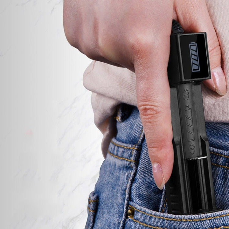 10 PCS USB 18650 Battery Single Slot Holder Charger with Flashlight Function