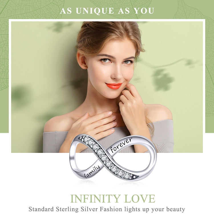 925 Sterling Silver  Infinity Family Forever Beaded For Women DIY Bracelet Accseories