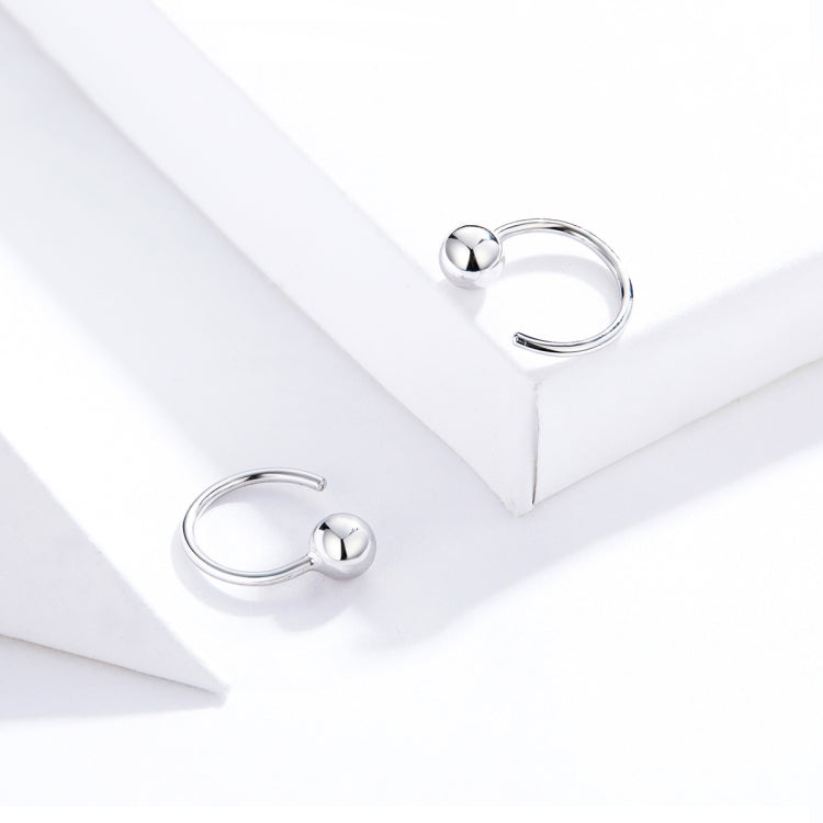 Sterling Silver Earrings Simple Platinum-plated Earrings Temperament Small Ball Earrings