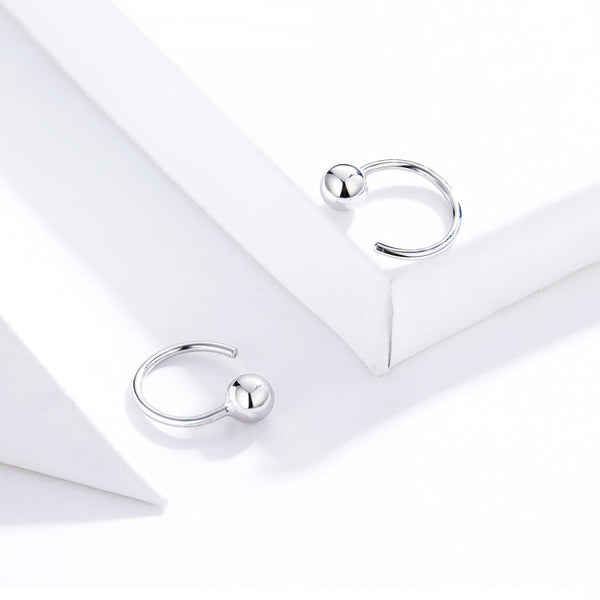 Sterling Silver Earrings Simple Platinum-plated Earrings Temperament Small Ball Earrings