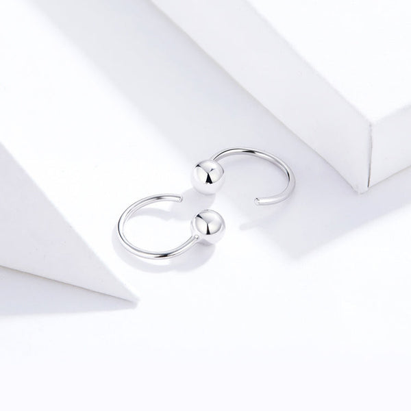 Sterling Silver Earrings Simple Platinum-plated Earrings Temperament Small Ball Earrings