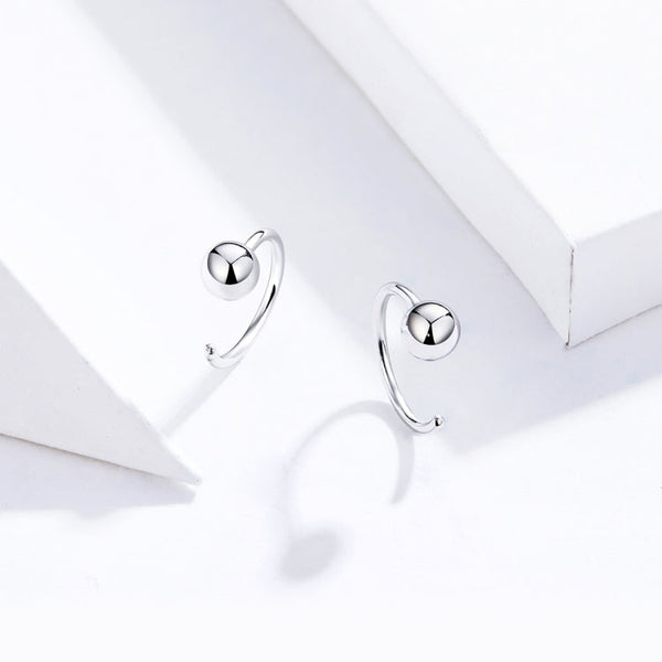 Sterling Silver Earrings Simple Platinum-plated Earrings Temperament Small Ball Earrings