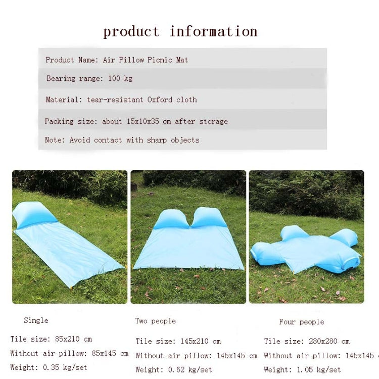 Outdoor Waterproof Air Pillow Picnic Mat Carrying Ground Sand Beach Grass Mat, Single, Double, Four People