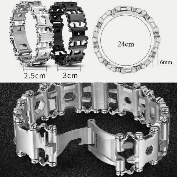 Multifunctional Stainless Steel Outdoor Survive Tool Bracelet for Men