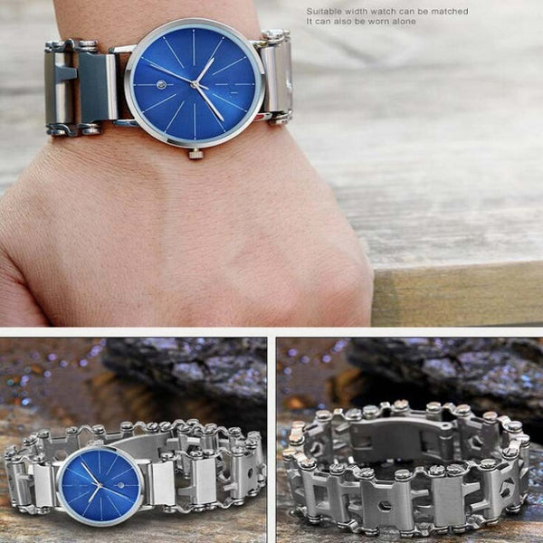 Multifunctional Stainless Steel Outdoor Survive Tool Bracelet for Men