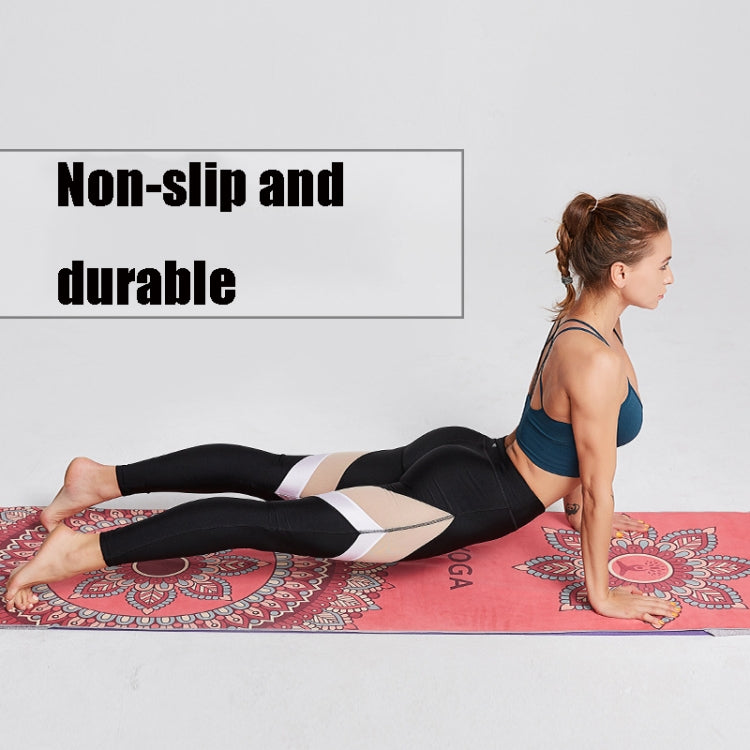 Portable Printed Non-slip Environmental Protection Yoga Mat Drape, Size: 185 x 63cm, Practitioner, Tibetan Green Lotus, Huilongqing, Mandolin, Green Lucky Elephant, Red Heart Lotus, Saint Golden Wolf, Sacred Heart Lotus, Century Lotus, Powder Bit Line ...